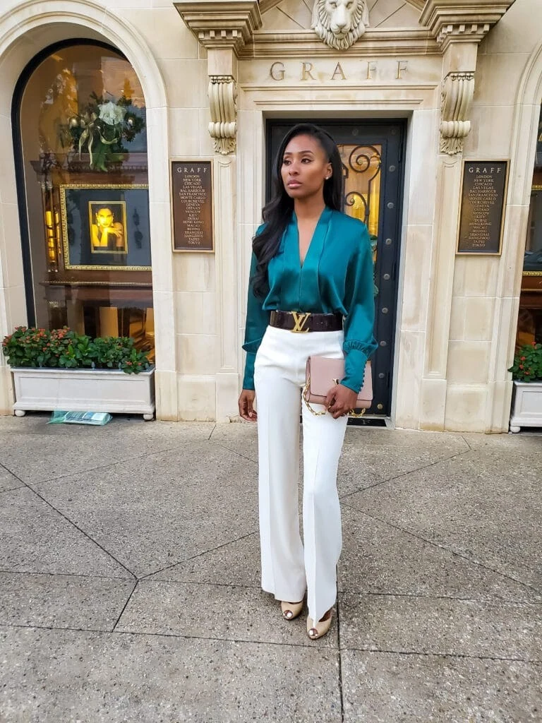 Chic Teal and White Ensemble