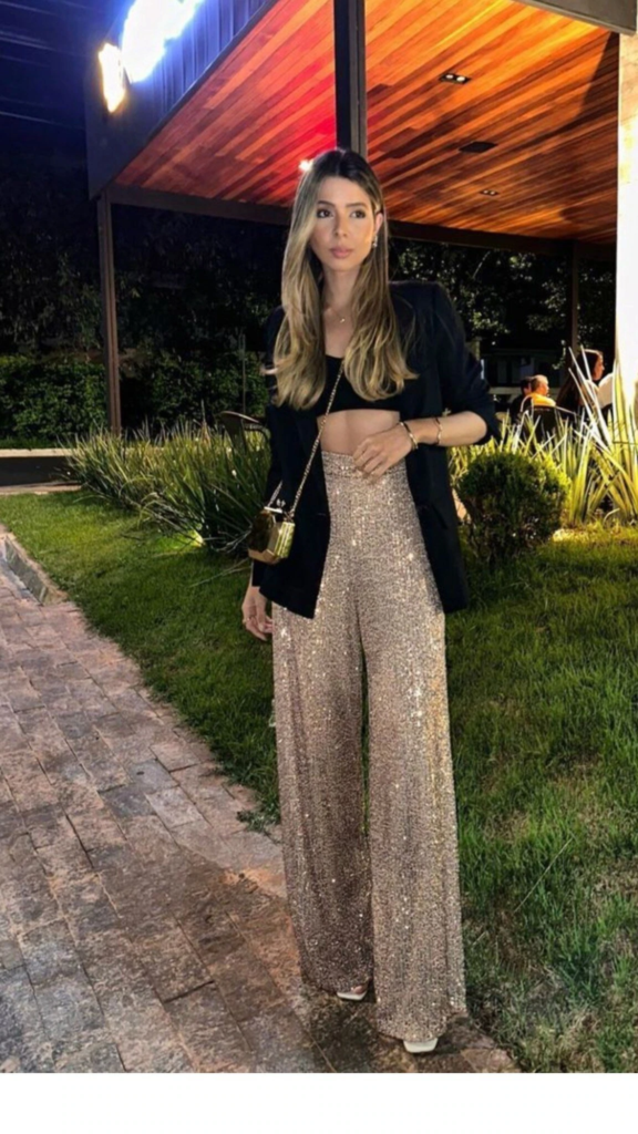 Sequin Pants with Classic Blaze