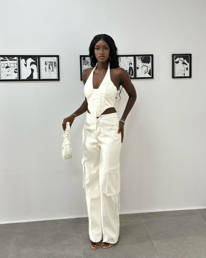 Chic Halter Top and Cargo Pants