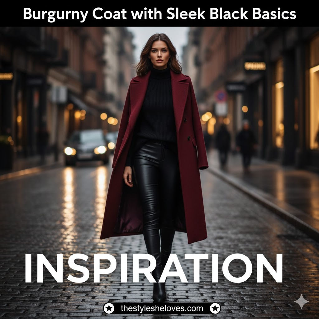 Cream Ribbed Top with Black Wide-Legs